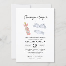Champagne och Lingerie Bachelorette Helg Inbjudningar
