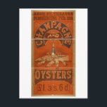 Champagne och Oysters Vintage Theater Vykort<br><div class="desc">Champagne and Oysters Vintage teater Reproduction in the original Champagne and Oysters poster. Photochrom-arkivet har detta och många andra presentprodukter i vintagen.</div>