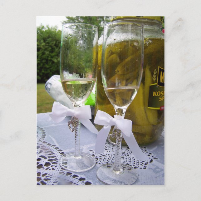 Champagne och Pickles Vykort (Framsida)