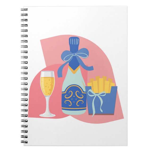 Champagne och pommes frites anteckningsbok (Framsidan)