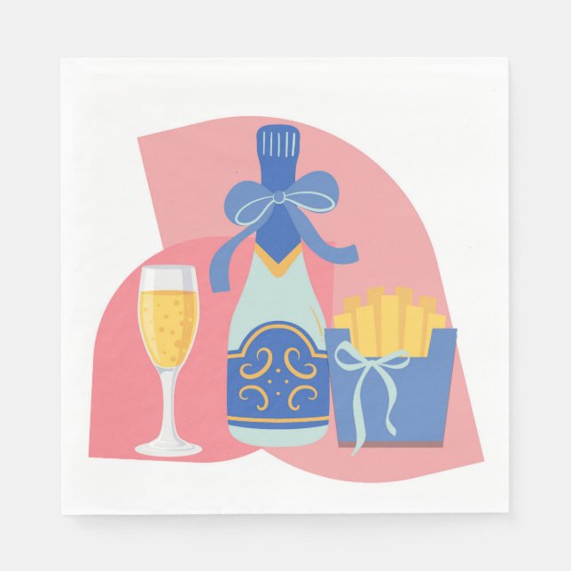 Champagne och pommes frites pappersservett (Framsidan)