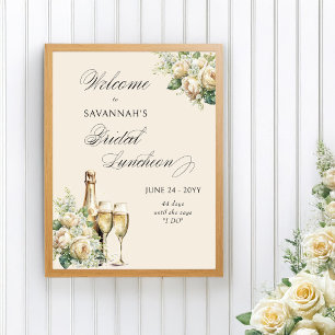 Champagne och Ro Möhippa Luncheon Välkomsthälsning Poster