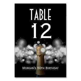 Champagne on Black & White Bokeh Bordsnummer