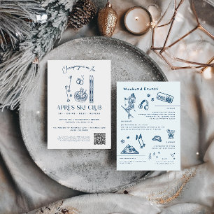 Champagne på Ice   Après Ski Winter Bachelorette Inbjudningar