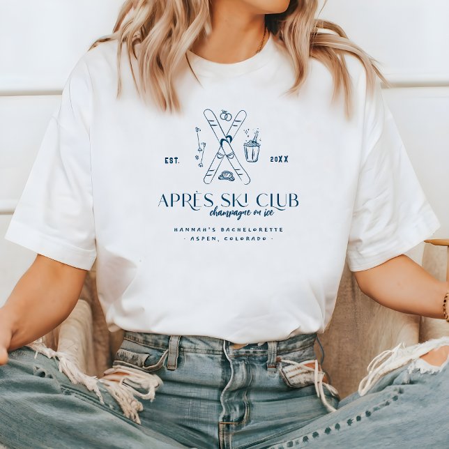 Champagne på is | Après Ski Vinter Sjungmö T Shirt (Skapare uppladdad)