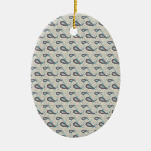 Champagne Paisley Mönster Julgransprydnad Keramik