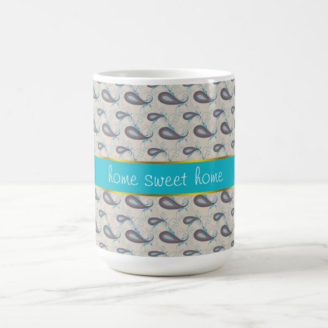 Champagne Paisley Mönster Kaffemugg (Center)