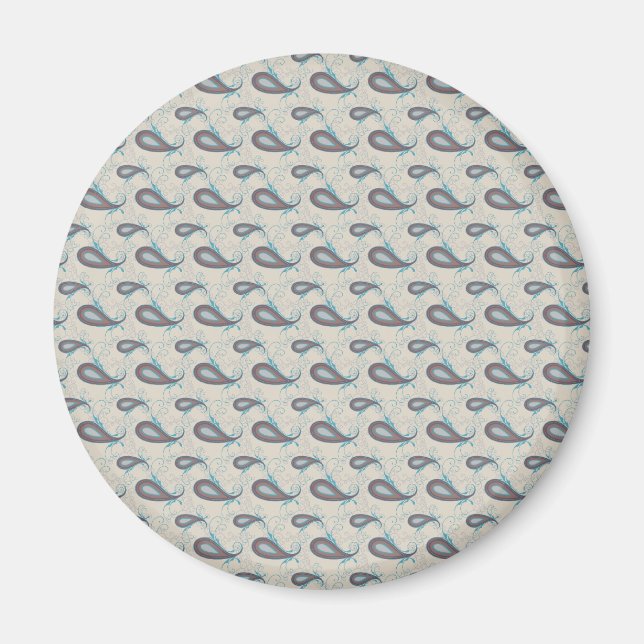 Champagne Paisley Mönster Magnet (Framsidan)