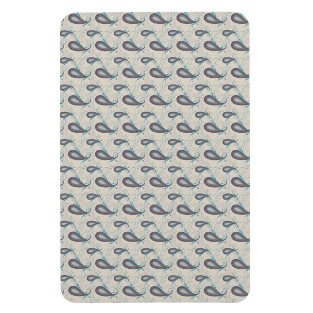 Champagne Paisley Mönster Magnet (Vertikal)