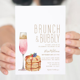 Champagne Pancake Brunch & Bubly Möhippa Inbjudningar