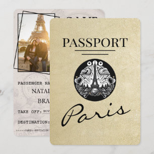 Champagne Paris passet Spara datum Datumet
