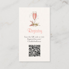 Champagne Peach Apricot Möhippa Registry QR Tilläggskort
