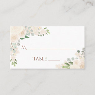 Champagne Peach Blommigt Elegant bröllop Escort ko Placeringskort