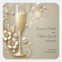 Champagne & Pearl Elegant Bröllopsdusch