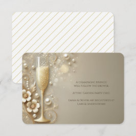 Champagne & Pearl Elegant Wedding Shower Tilläggskort