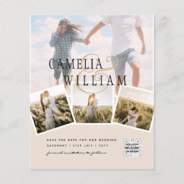 Champagne  PHOTO Spara datum QRcode-webbplats Flygblad