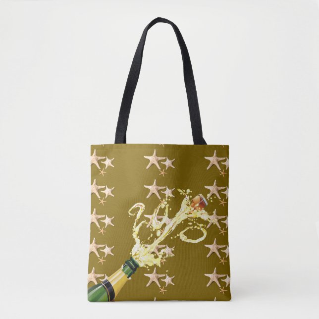 "Champagne Pop" Tote Tygkasse (Framsida)