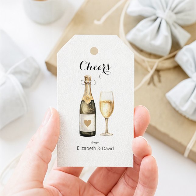 Champagne Prosecco Älskare Skål till Dig  Presentetikett (Champagne Gift Tag
)