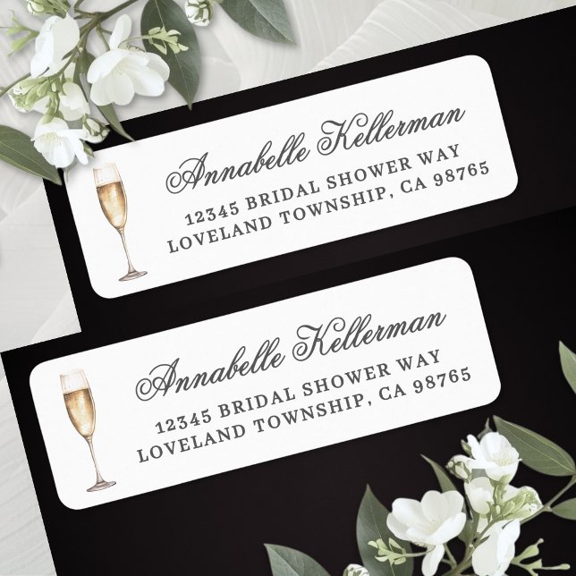 Champagne Returadress Etikett (Champagne Return Address Label )