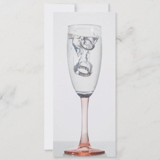 Champagne ringar bröllopsinbjudan inbjudningar (Framsida)