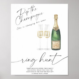 Champagne - ringjakt bröllopsdusch spel poster