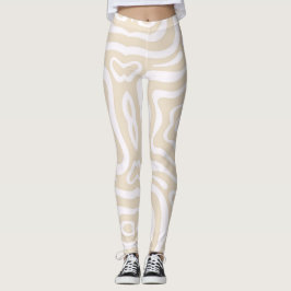 Champagne Rosa Abstrakt Wave Mönster Leggings