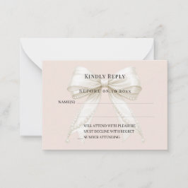Champagne rosa elfenbensvarv svar RSVP Anteckningskort