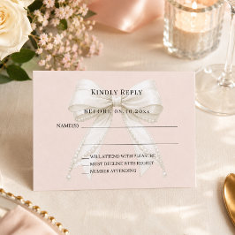 Champagne rosa elfenbensvarv svar RSVP Anteckningskort