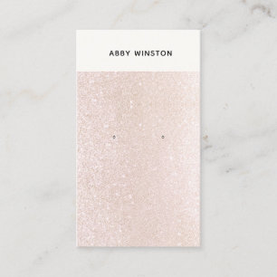 Champagne Rosa Glitter Earring Visning Visitkort