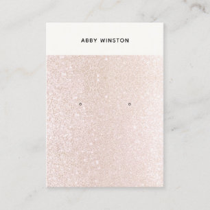 Champagne Rosa Glitter Earring Visning Visitkort