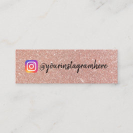Champagne Rosa Glitter Instagram Mini Visitkort