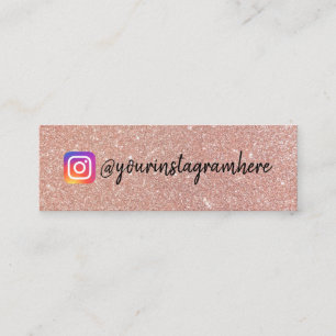 Champagne Rosa Glitter Instagram Mini Visitkort