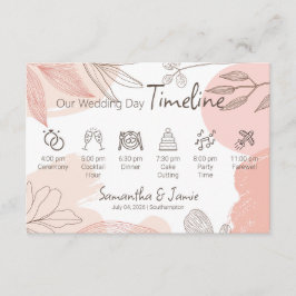 Champagne  Rosa - Hand plockade Blommigt tidslinje Tilläggskort