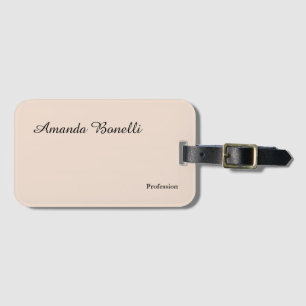 Champagne Rosa Plain Simple Minimalist Modern Bagagebricka