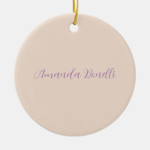 Champagne Rosa Plain Simple Minimalist Modern Julgransprydnad Keramik