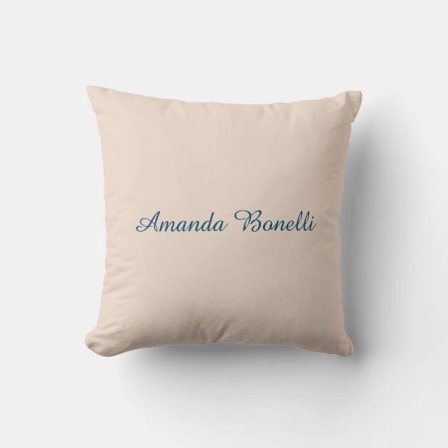 Champagne Rosa Plain Simple Minimalist Modern Kudde (Framsida)