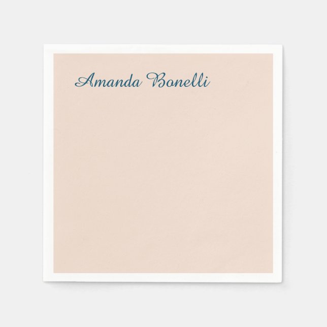 Champagne Rosa Plain Simple Minimalist Modern Pappersservett (Framsidan)