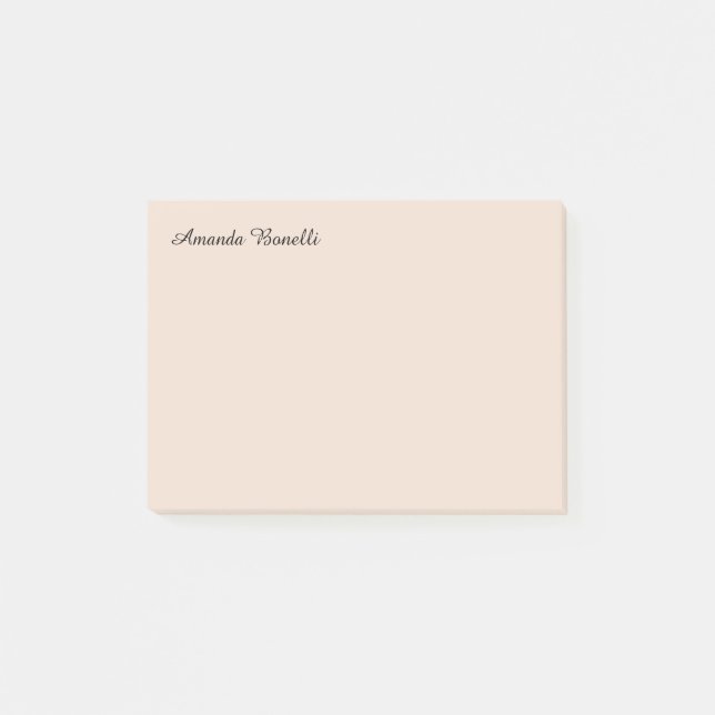 Champagne Rosa Plain Simple Minimalist Modern Post-it Block (Framsida)