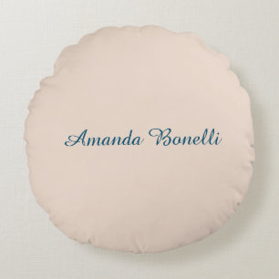 Champagne Rosa Plain Simple Minimalist Modern Rund Kudde