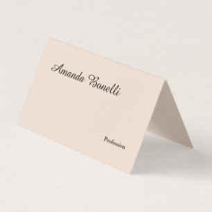 Champagne Rosa Plain Simple Minimalist Modern Visitkort