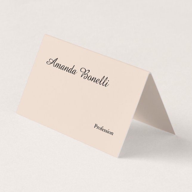 Champagne Rosa Plain Simple Minimalist Modern Visitkort (Framsida)
