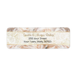 Champagne Rosa ros Elegance - Address Label Slim Returadress Etikett