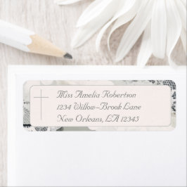 Champagne-Rosa Snöre Bröllop Returadress Etikett