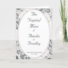 Champagne Rosa Snöre katolsk Bröllop Program