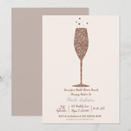 Champagne Rosé Guld Bröllopsdusch Brunch Inbjudningar