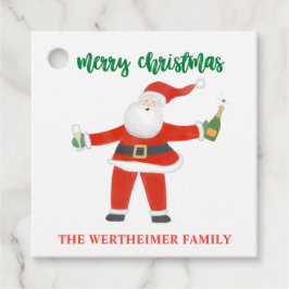 Champagne Santa Gift Märkre Gåvor Etiketter