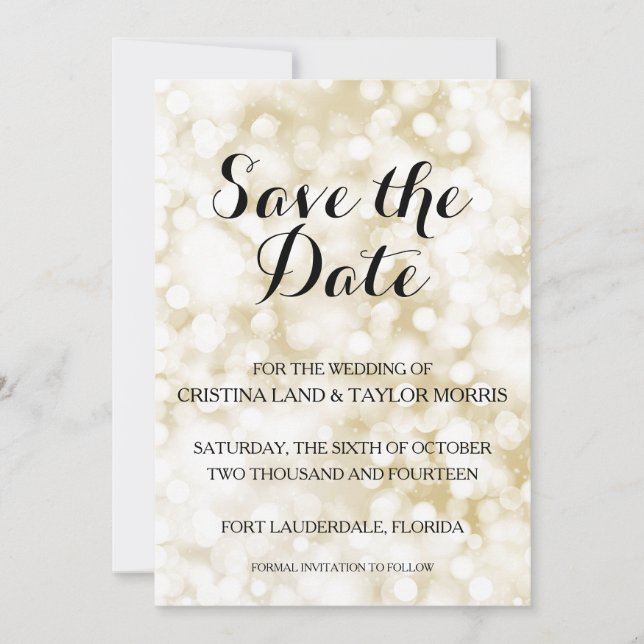Champagne Save Date Spara Datumet (Framsida)