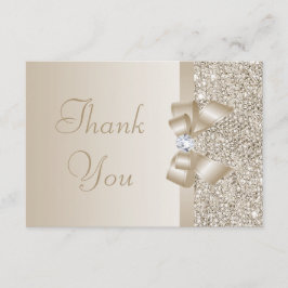 Champagne Sequins, Bow & Diamond Tack Kort