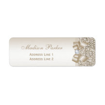 Champagne Sequins Bow Ribbon Diamond
