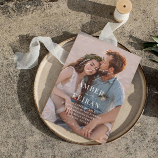 Champagne Shades - Photo Bröllop V2 Inbjudningar